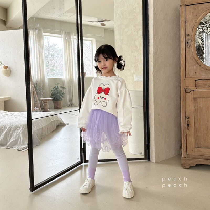 Peach-peach - Korean Children Fashion - #kidsshorts - Petite Rabbit Sweatshirt - 8