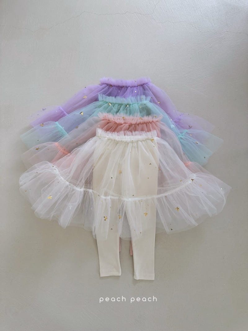 Peach-peach - Korean Children Fashion - #kidsshorts - Butterfly Tu Tu Skirt Leggings - 3