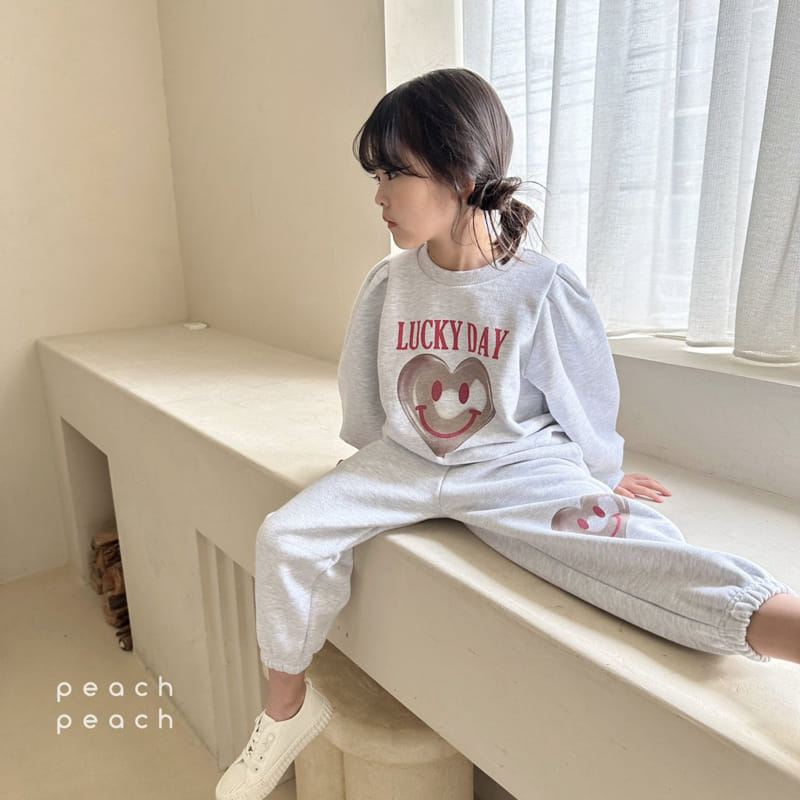 Peach-peach - Korean Children Fashion - #littlefashionista - Lucky Day Top Bottom Set - 10