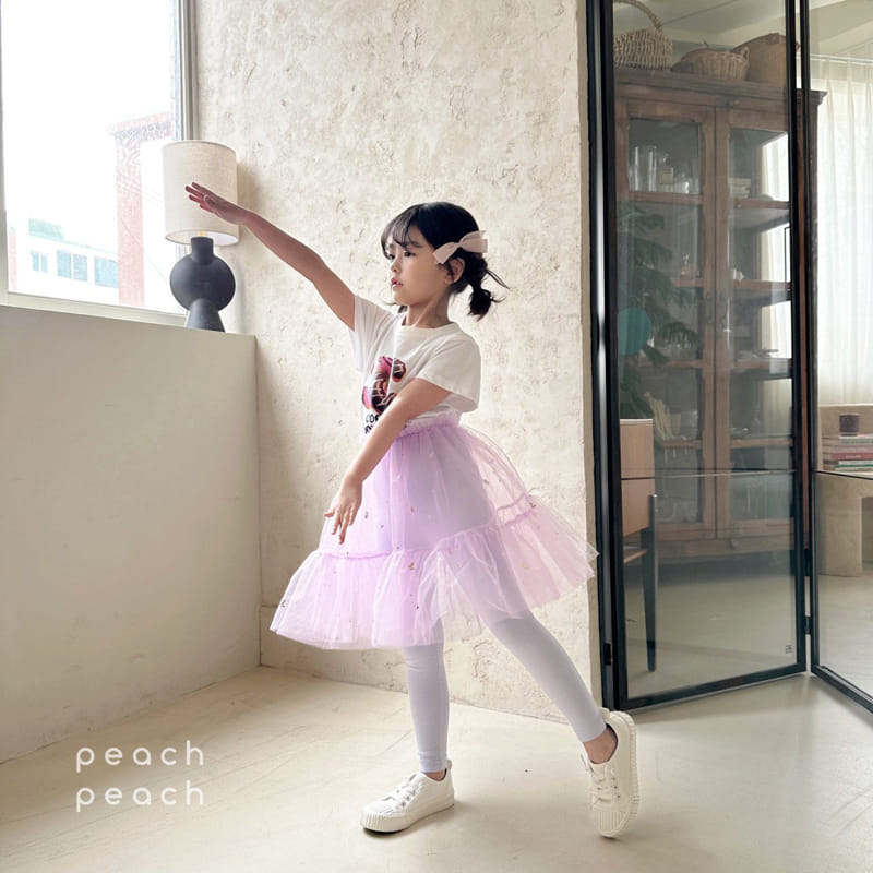 Peach-peach - Korean Children Fashion - #magicofchildhood - Butterfly Tu Tu Skirt Leggings - 8