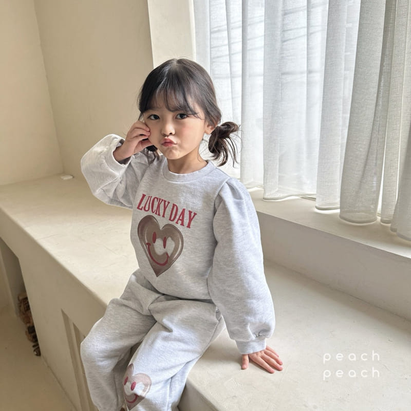 Peach-peach - Korean Children Fashion - #magicofchildhood - Lucky Day Top Bottom Set - 11