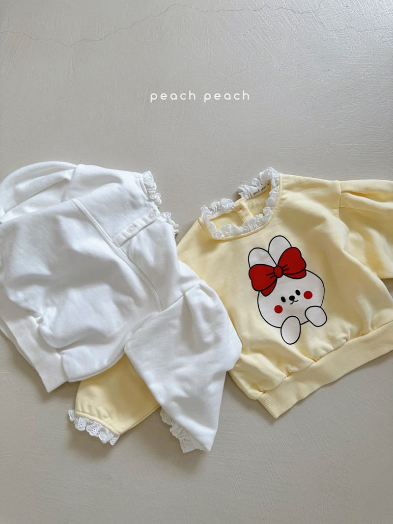 Peach-peach - Korean Children Fashion - #stylishchildhood - Petite Rabbit Sweatshirt - 2