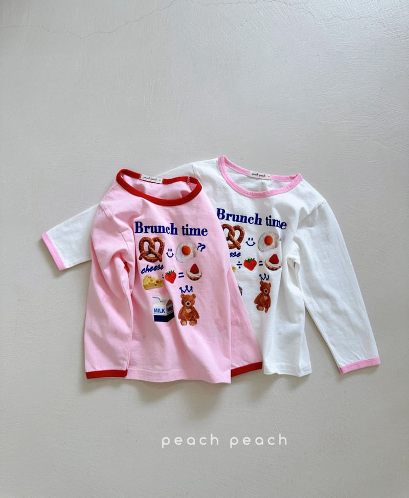 Peach-peach - Korean Children Fashion - #toddlerclothing - Brunch Tee - 6