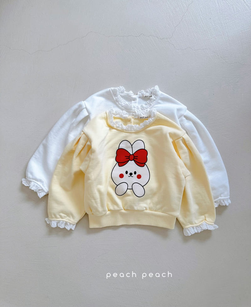 Peach-peach - Korean Children Fashion - #toddlerclothing - Petite Rabbit Sweatshirt