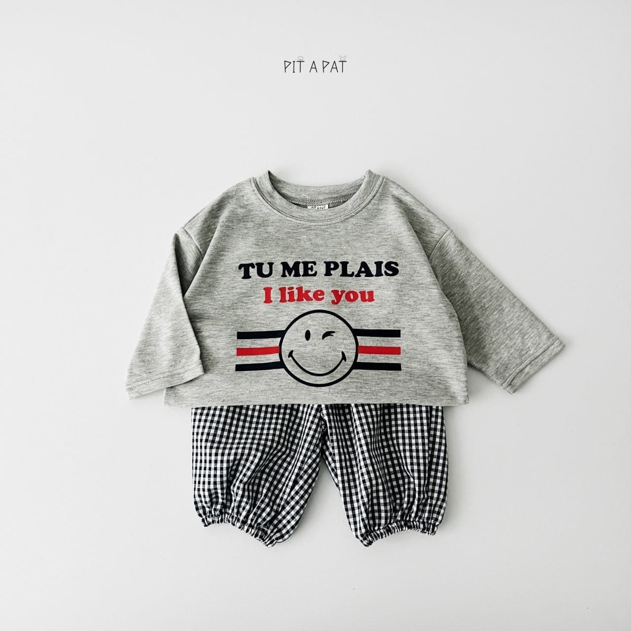 Pitapat - Korean Children Fashion - #Kfashion4kids - I Like You Top Bottom Set - 9