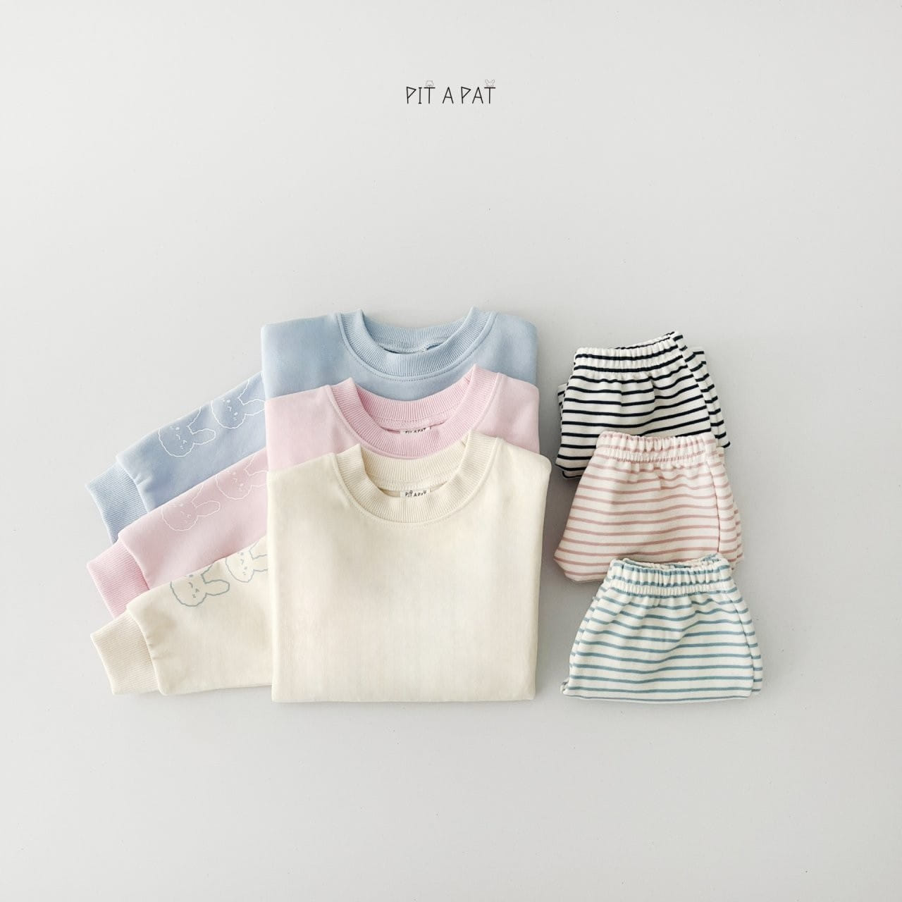 Pitapat - Korean Children Fashion - #Kfashion4kids - Baby Rabbit Top Bottom Set - 5