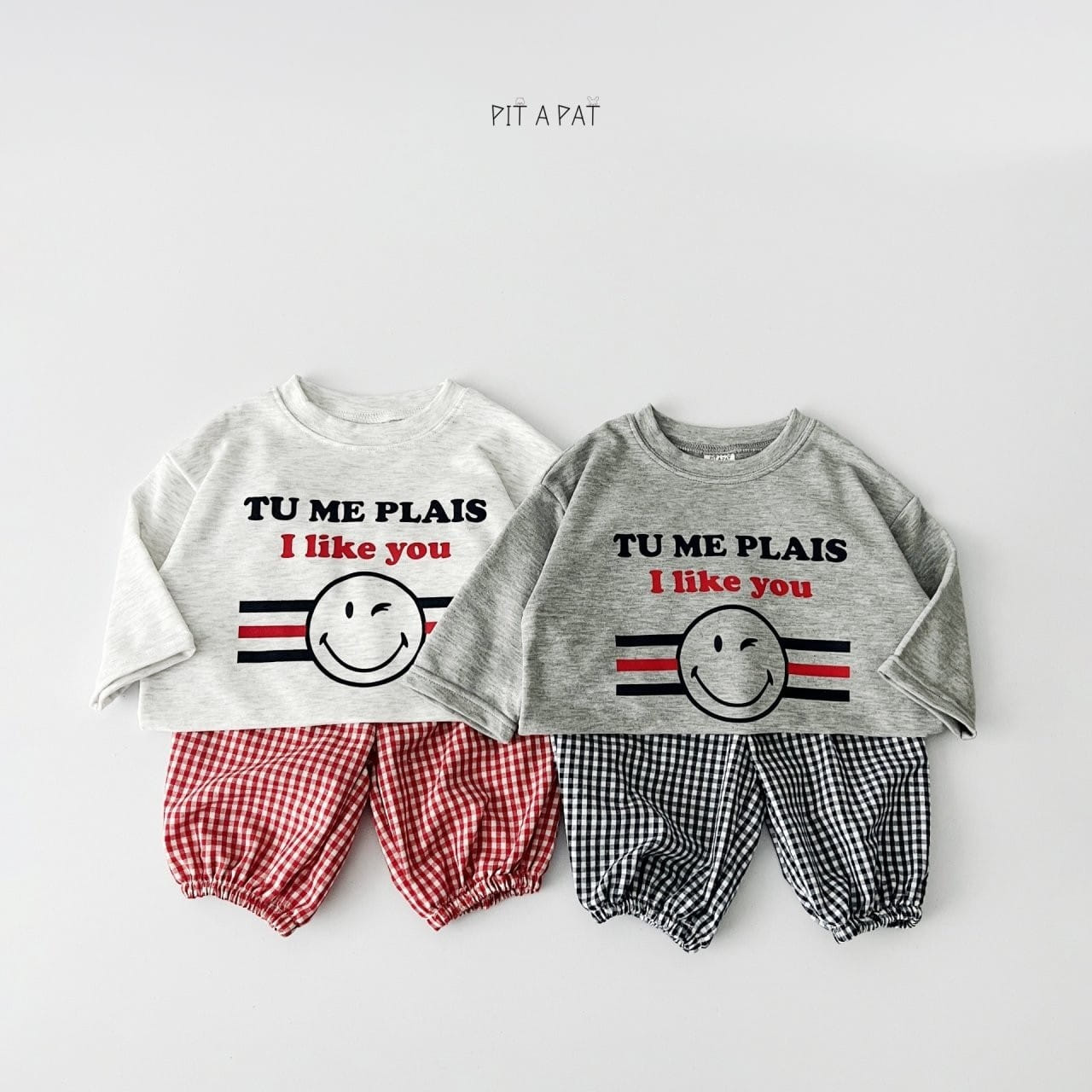 Pitapat - Korean Children Fashion - #childrensboutique - I Like You Top Bottom Set - 2