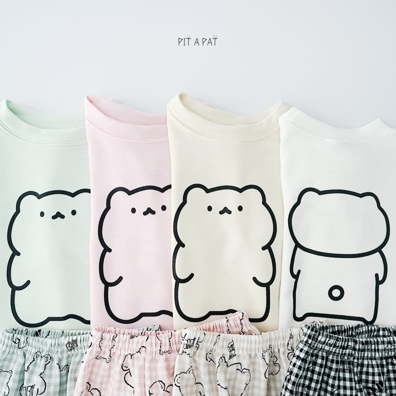 Pitapat - Korean Children Fashion - #childrensboutique - Bear Bebe Top Bottom Set