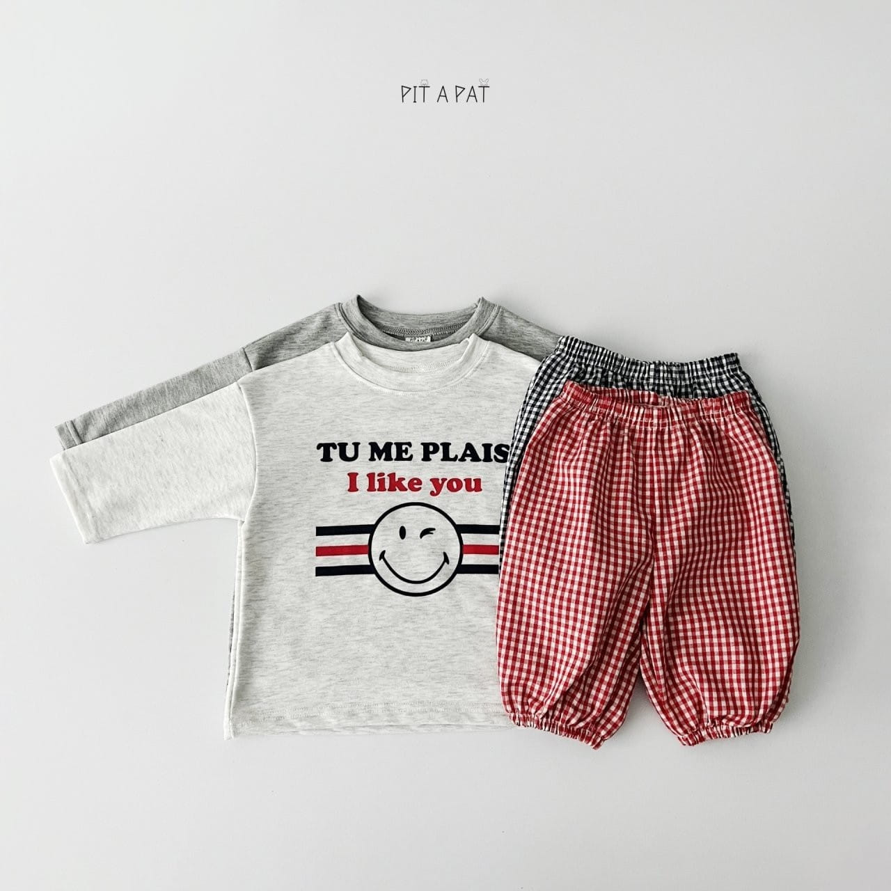 Pitapat - Korean Children Fashion - #designkidswear - I Like You Top Bottom Set - 4