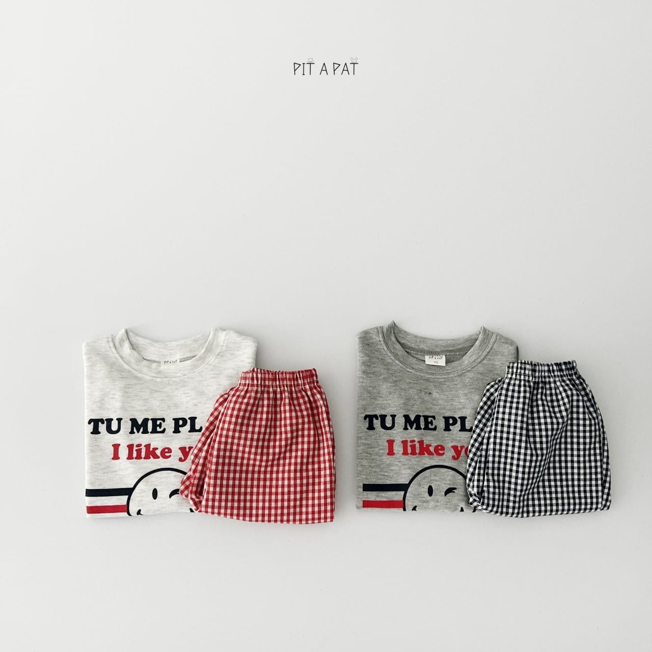 Pitapat - Korean Children Fashion - #kidsshorts - I Like You Top Bottom Set - 6