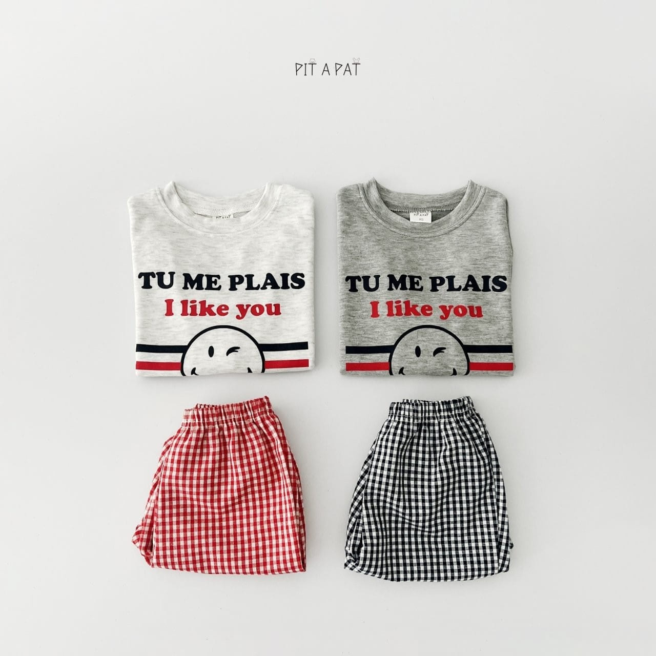 Pitapat - Korean Children Fashion - #kidzfashiontrend - I Like You Top Bottom Set - 8