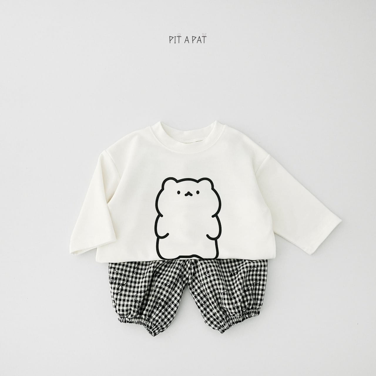 Pitapat - Korean Children Fashion - #magicofchildhood - Bear Bebe Top Bottom Set - 10