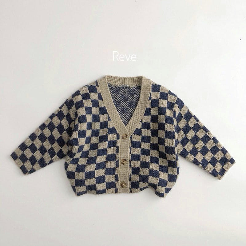 Reve Kid - Korean Children Fashion - #littlefashionista - Checkerboard Cardigan