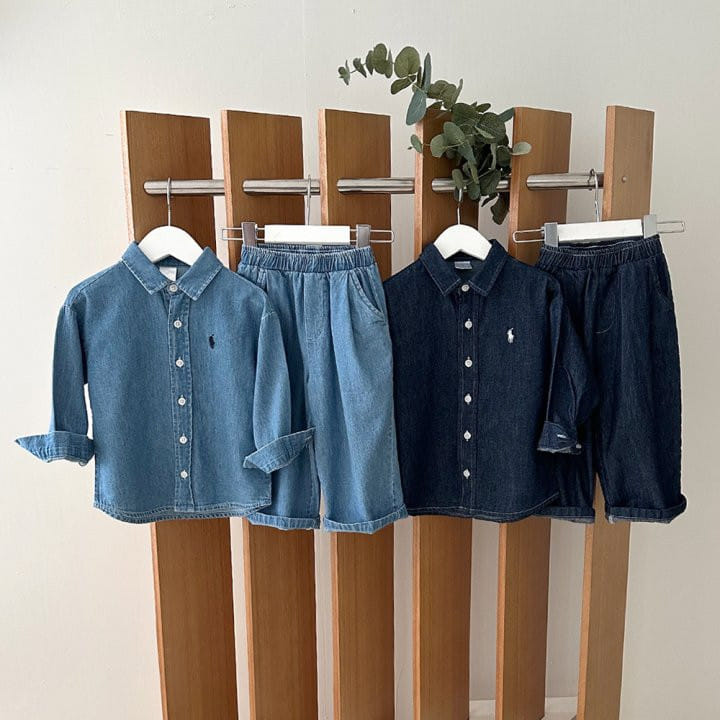 Roy - Korean Children Fashion - #childofig - Denim Chino Pants - 3