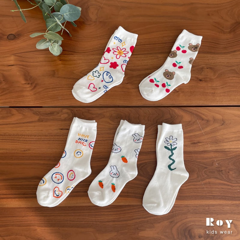 Roy - Korean Children Fashion - #discoveringself - Mix Smile Socks Set - 9