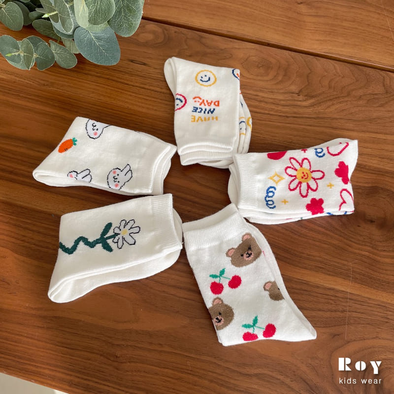 Roy - Korean Children Fashion - #magicofchildhood - Mix Smile Socks Set - 2