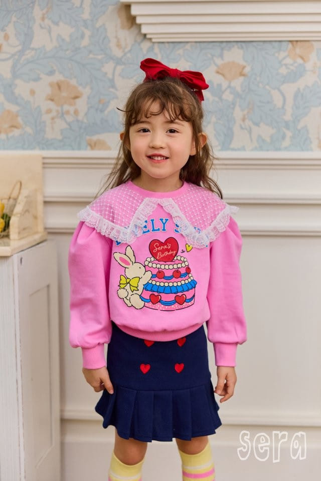 Sera - Korean Children Fashion - #kidsstore - Lace Collar Cake Sweatshirt