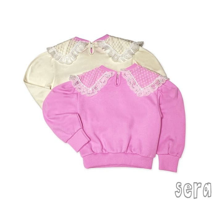 Sera - Korean Children Fashion - #magicofchildhood - Lace Collar Cake Sweatshirt - 5