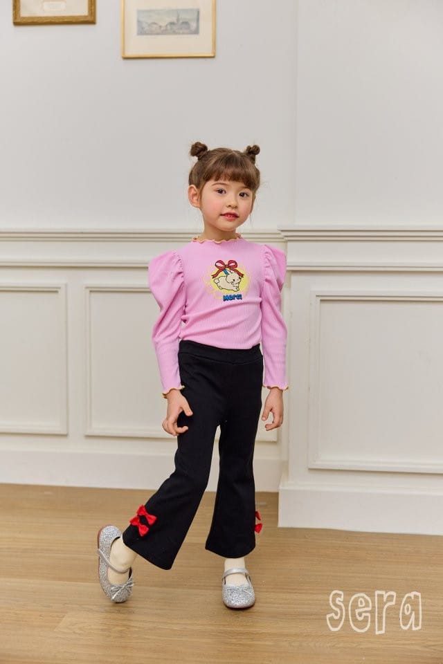 Sera - Korean Children Fashion - #toddlerclothing - Ribbon Boots Cut Pants - 8