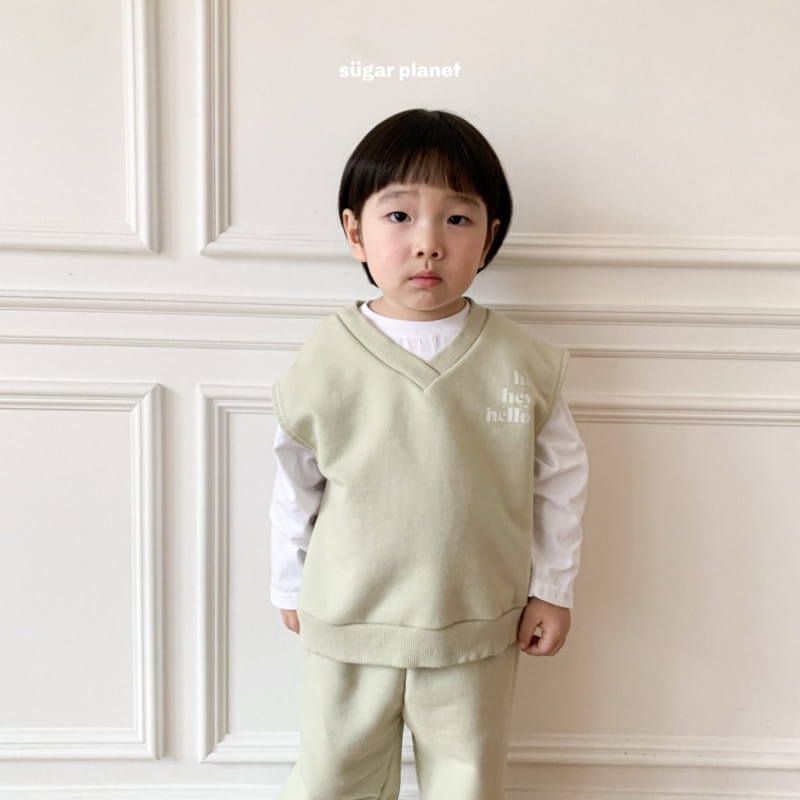 Sugar Planet - Korean Children Fashion - #discoveringself - Hi Hey Vest Top Bottom Set - 4