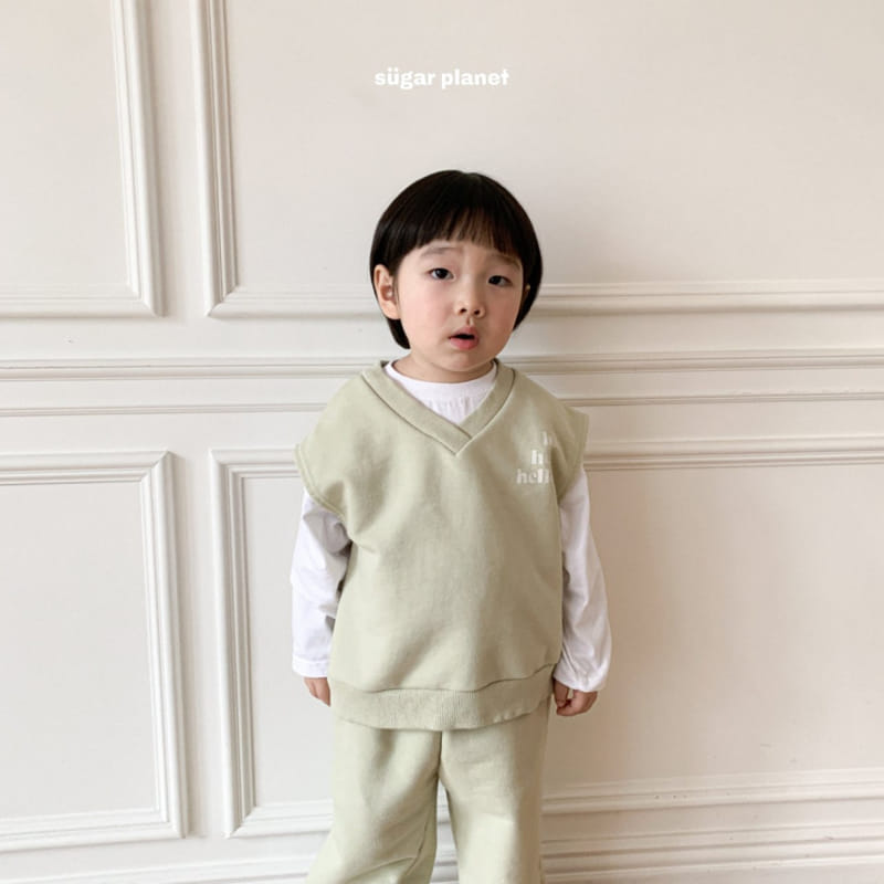 Sugar Planet - Korean Children Fashion - #magicofchildhood - Hi Hey Vest Top Bottom Set - 10