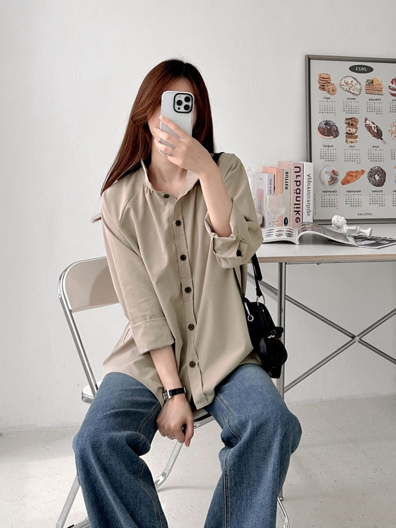 Theggllim - Korean Women Fashion - #momslook - High Neck Shirt Blouse  - 3