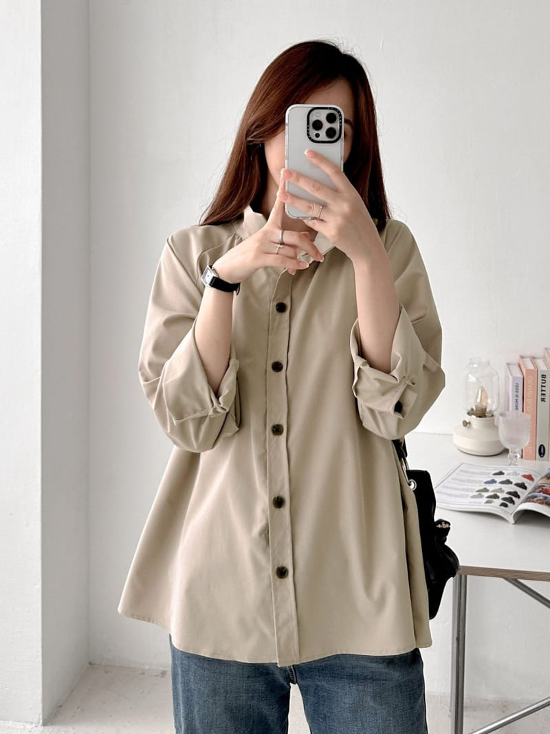 Theggllim - Korean Women Fashion - #vintageinspired - High Neck Shirt Blouse  - 9