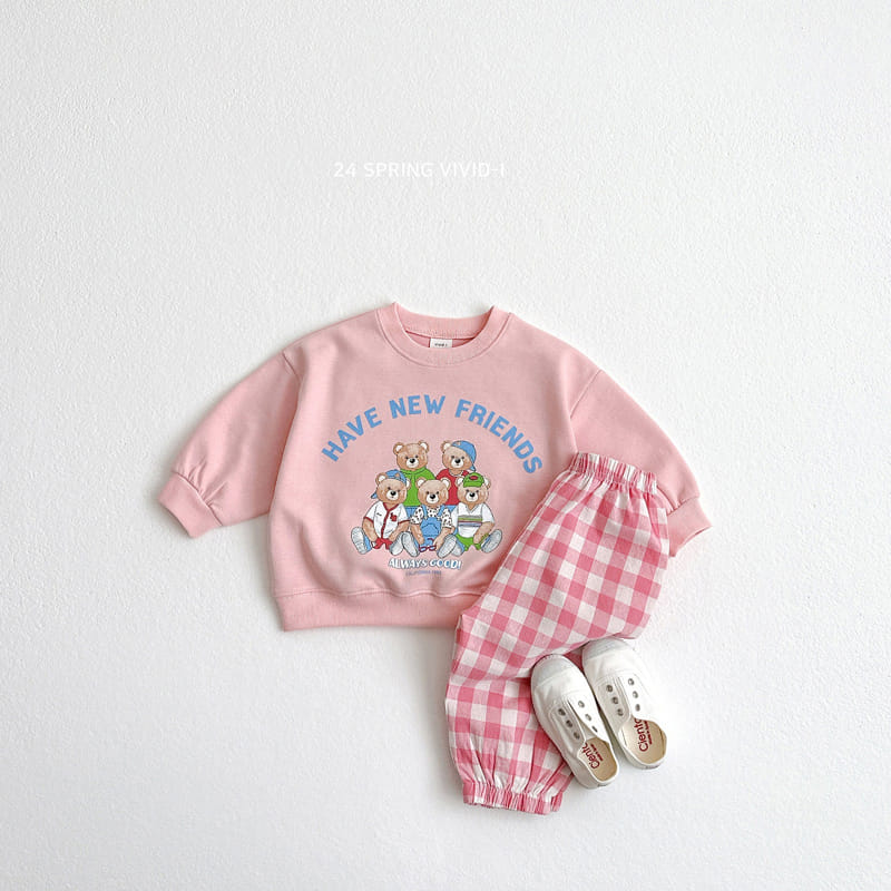 Vivid I - Korean Children Fashion - #Kfashion4kids - Bear Friends Top Bottom Set - 9