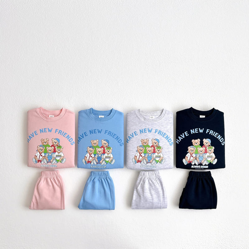 Vivid I - Korean Children Fashion - #childofig - Bear Friends Top Bottom Set