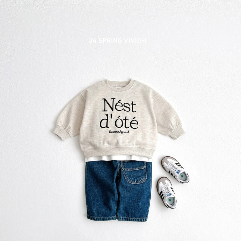 Vivid I - Korean Children Fashion - #kidsshorts - Nest Embroidery Sweatshirt - 7