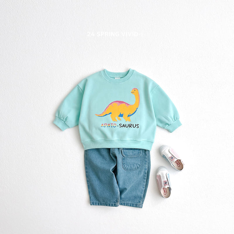 Vivid I - Korean Children Fashion - #magicofchildhood - Painting Dino Sweatshirt - 11