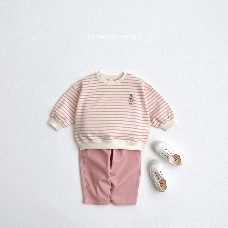 Vivid I - Korean Children Fashion - #todddlerfashion - Embroidery Bear ST Top Bottom Set - 11