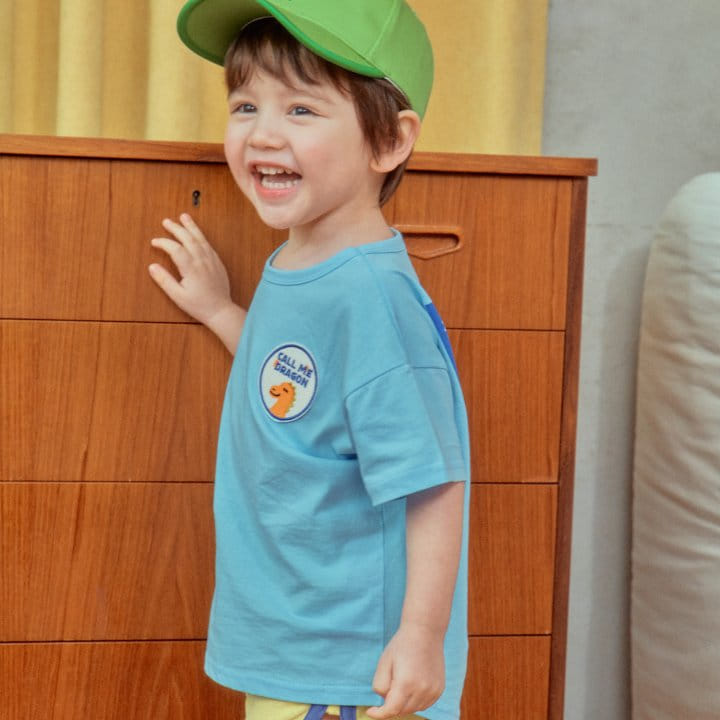 1St Blue - Korean Children Fashion - #magicofchildhood - Dragon Short Sleeve Tee  - 3