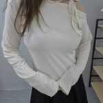 Open Shoulder Ribbon Tee