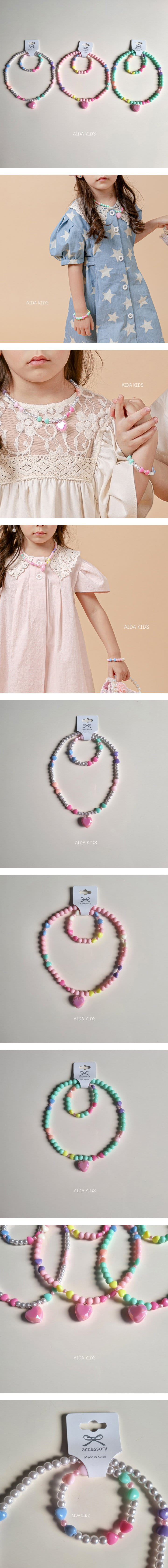 Aida - Korean Children Fashion - #Kfashion4kids - Bead Necklace Bracelet Set - 2