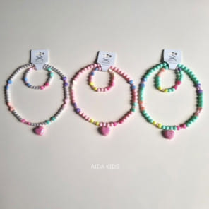 Aida - Korean Children Fashion - #kidzfashiontrend - Bead Necklace Bracelet Set