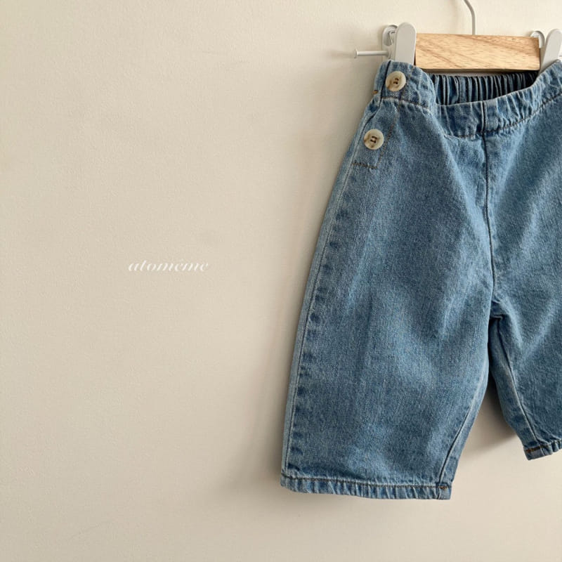 Atomeme - Korean Baby Fashion - #babyoutfit - Button Wide Denim - 2