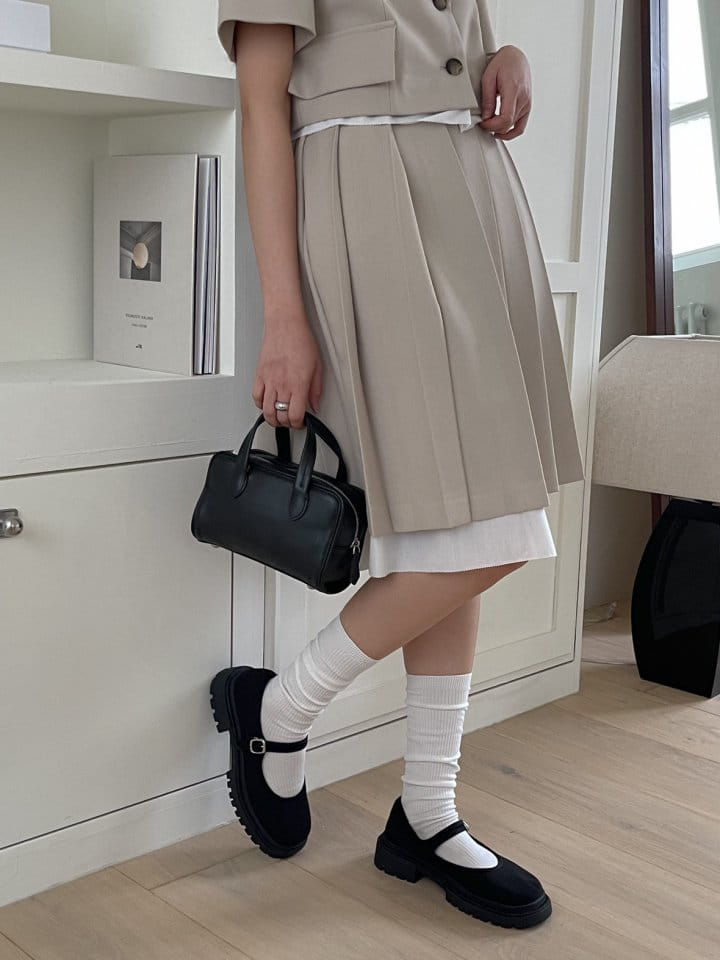 Attention-plz-Korean Women Fashion - #momslook - Chi Chi Wrinkle Skirt - 10