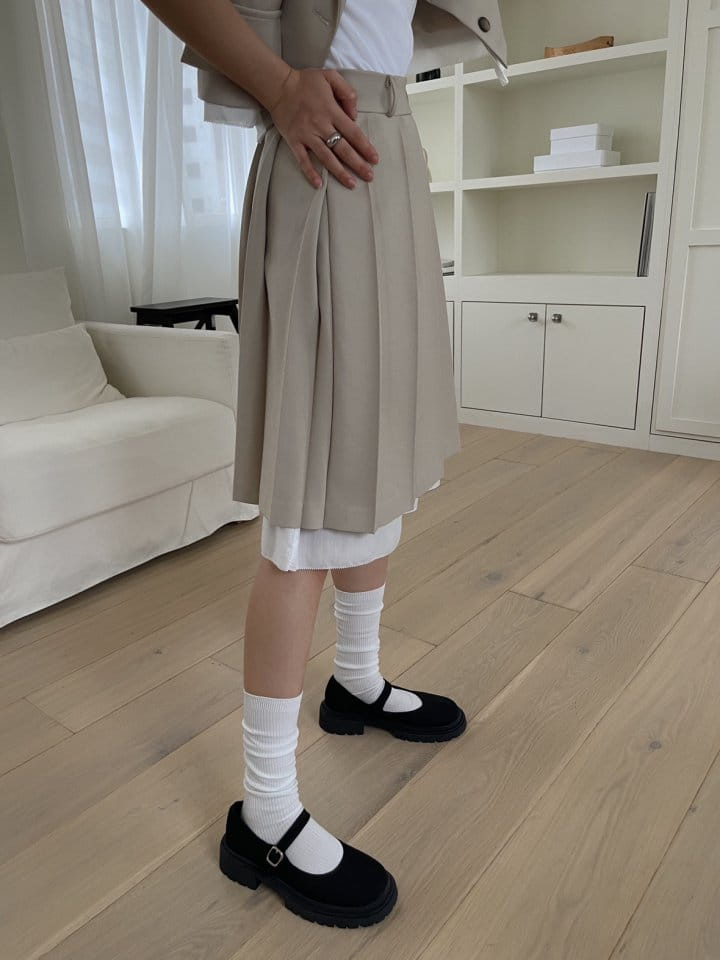 Attention-plz-Korean Women Fashion - #momslook - Chi Chi Wrinkle Skirt - 6