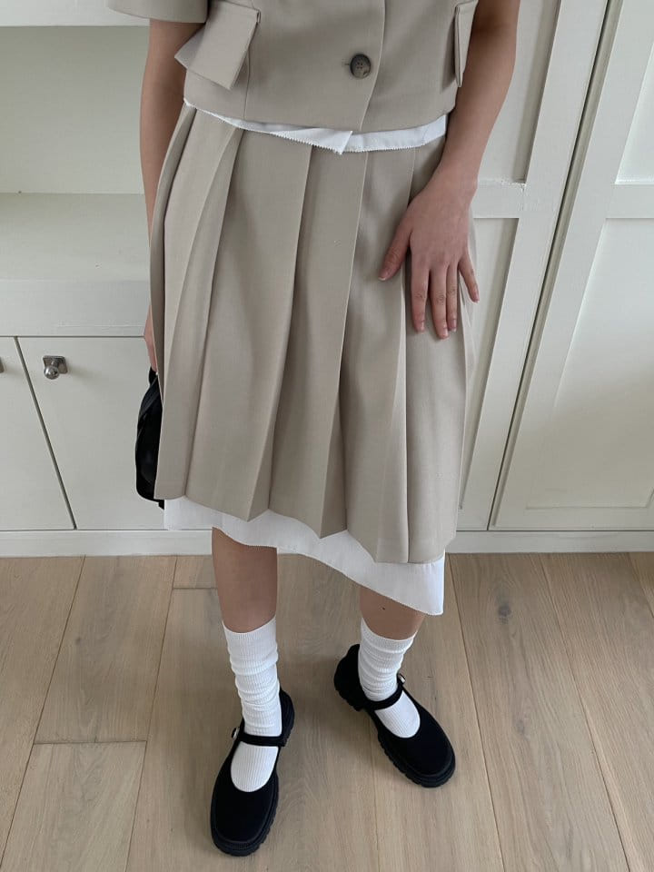 Attention-plz-Korean Women Fashion - #womensfashion - Chi Chi Wrinkle Skirt