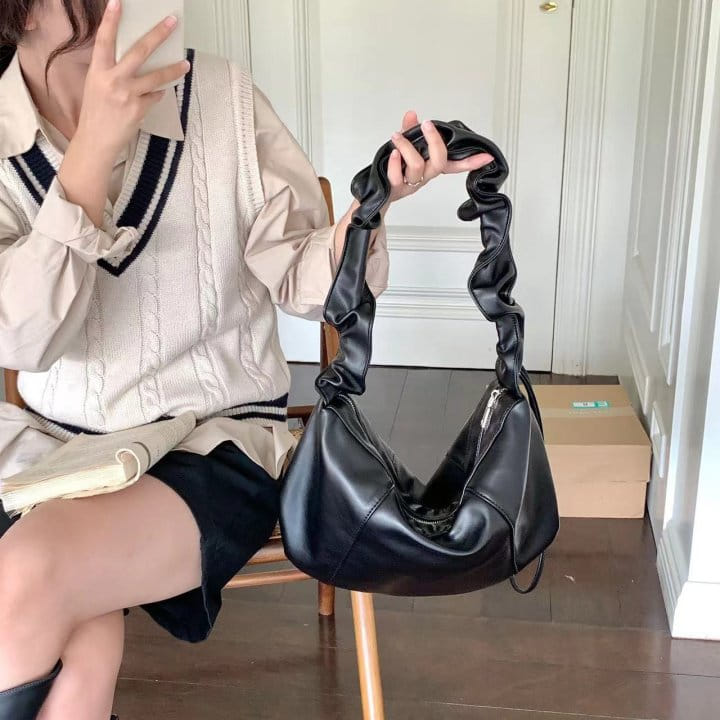 Attention-plz-Korean Women Fashion - #womensfashion - Wrinkle L Shoulder Bag   - 7