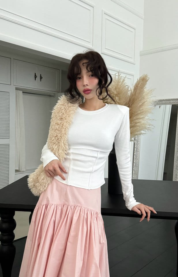 Auver_Fit - Korean Women Fashion - #momslook - Corset Pad Tee - 2