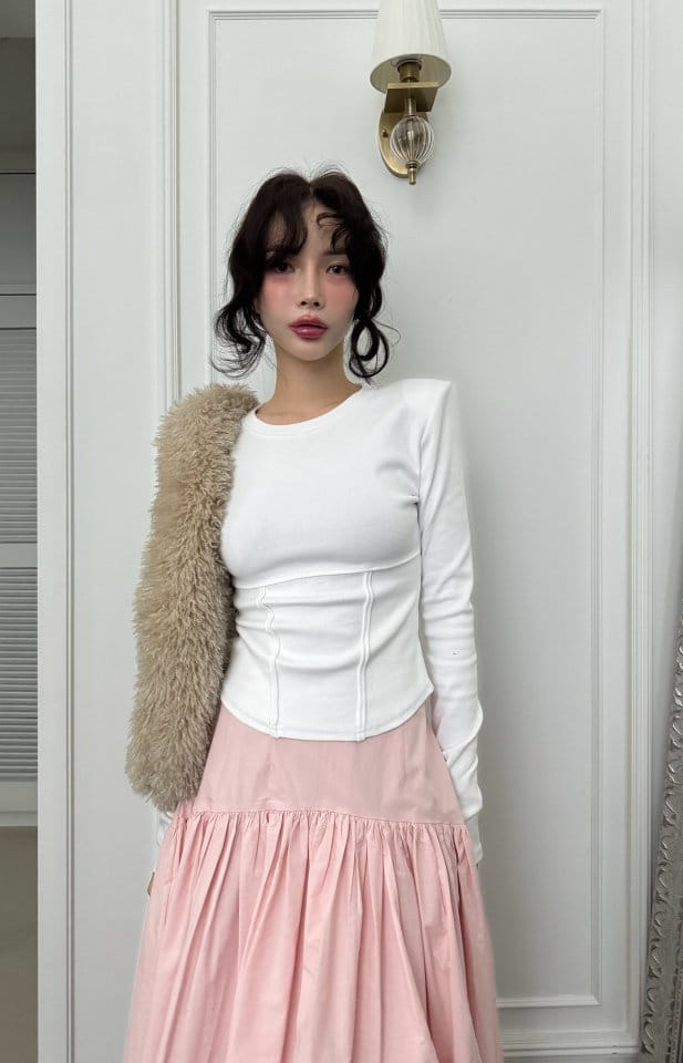 Auver_Fit - Korean Women Fashion - #momslook - Corset Pad Tee - 3