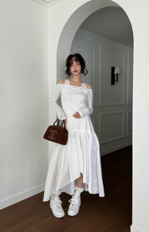 Auver_Fit - Korean Women Fashion - #thelittlethings - Unblance Shirring Skirt - 6