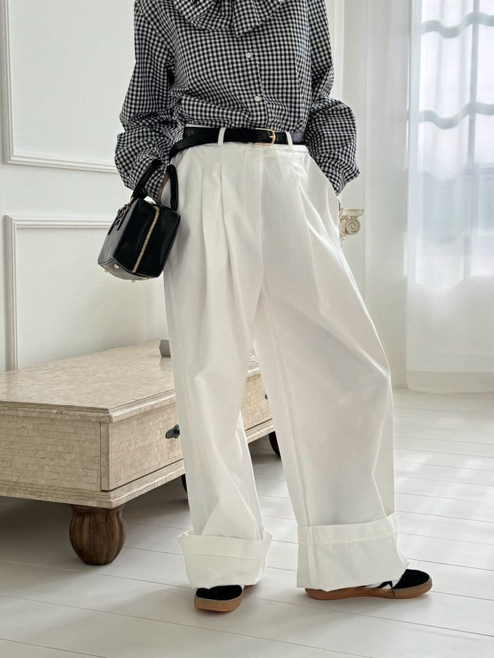 Auver_Fit - Korean Women Fashion - #womensfashion - Roll Up C Pants