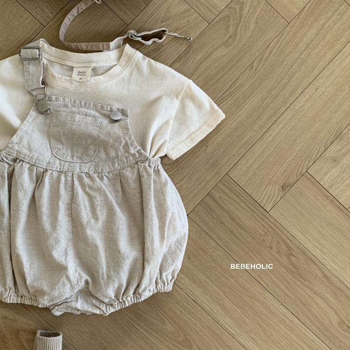 Bebe Holic - Korean Baby Fashion - #babylifestyle - Linen Buckle Dungarees - 7