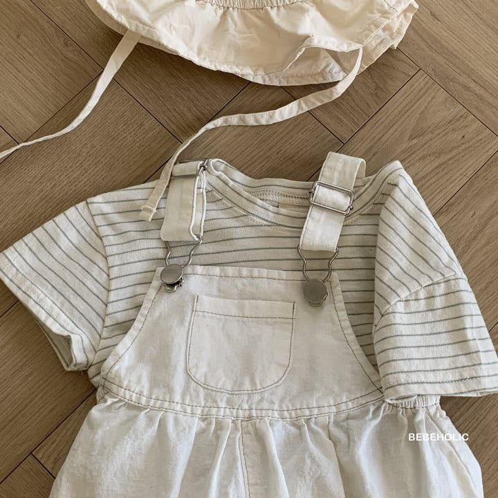 Bebe Holic - Korean Baby Fashion - #babyoutfit - Linen Buckle Dungarees - 10