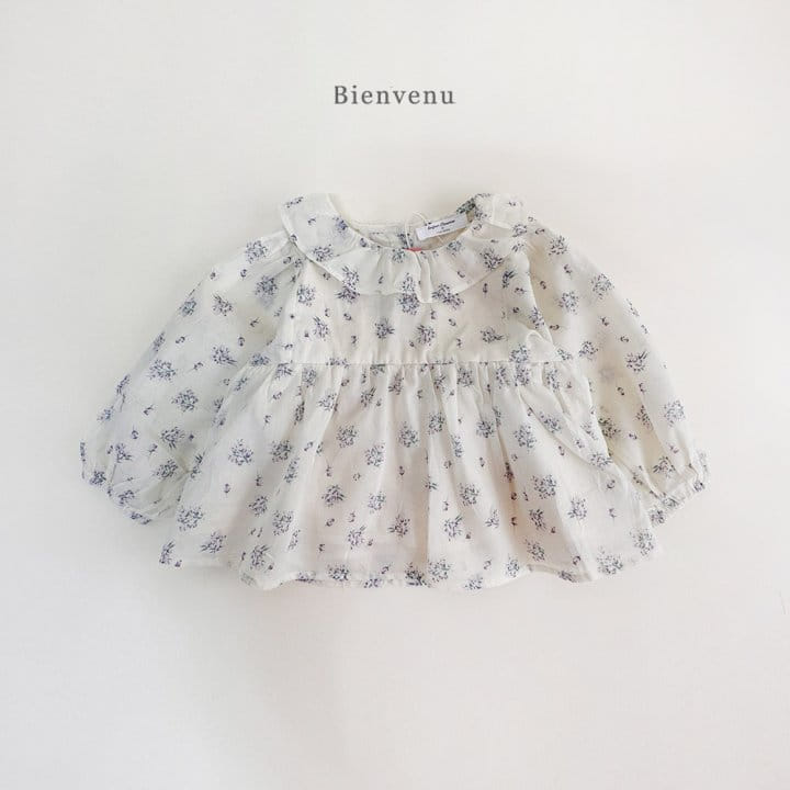 Bienvenu - Korean Children Fashion - #childofig - Frill Empire Flower Blouse 