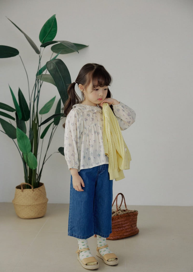 Bienvenu - Korean Children Fashion - #childrensboutique - Frill Empire Flower Blouse  - 3