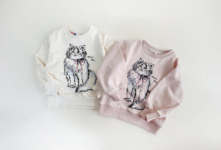 Bienvenu - Korean Children Fashion - #designkidswear - Cat Sweatshirt - 9